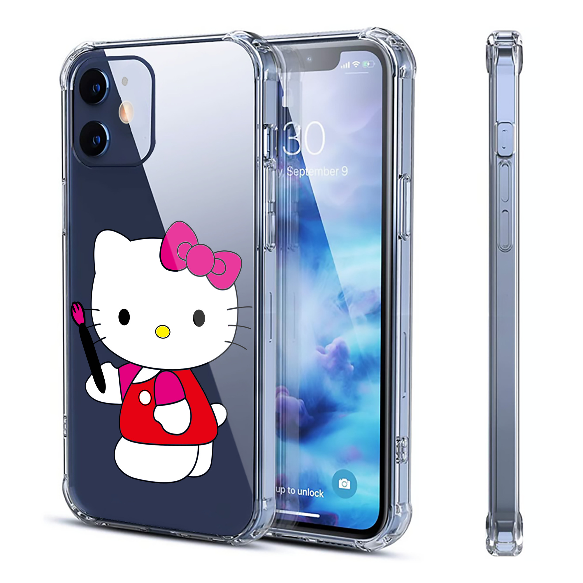 （画像用） Hello Kitty ハローキティ 【iPhone 12シリーズ対応】透明スマホケース（クリアソフトケース）